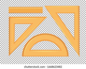 Diferentes tipos de reglas en una ilustración de fondo transparente