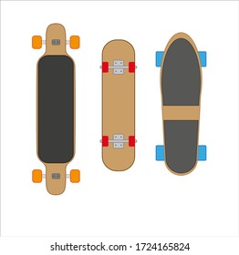 different types of skateboards. illustration for web and mobile design.