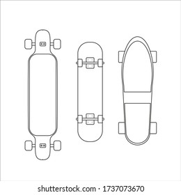 different types of skateboards. illustration for web and mobile design.