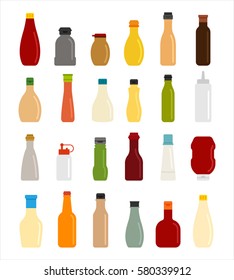 Different types of source bottles vector illustration flat design