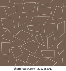 Different types of square lines are connected to the graphic style. on the brown background as a pattern or background.