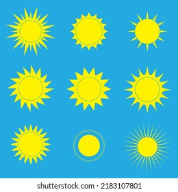 Different types of sunburst collection icons, symbols, and vectors, Can be used for web, print and mobile