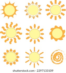 Different types of suns to color for any print