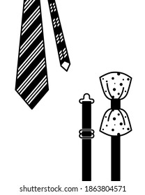 Diferentes tipos de vínculos en el estilo de la ilustración de esquema. Accesorios para ocasiones especiales y eventos de negocios.