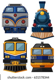 Different types of trains illustration