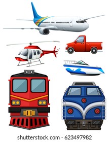 Different types of transportation illustration