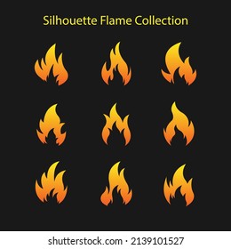 different types variety flames collection set vector