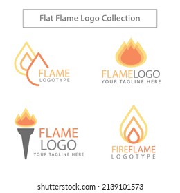 different types variety logo flames collection set vector