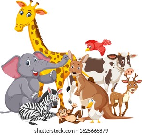 Cartoon Wild Animals Background Stock Vector (Royalty Free) 248776510 ...