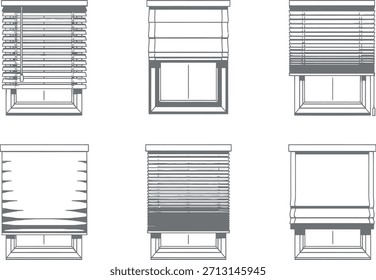 Verschiedene Arten von Fensterläden und Schattierungen für die Inneneinrichtung