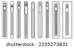 Different types of Zipper Fasteners Vector