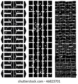 different tyre tracks with dirt - black-white