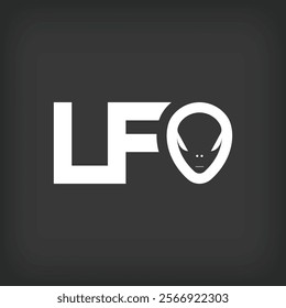 Different ufo lettering design logo. Alien and science fiction company logo template. vector