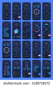 Different UI, UX, GUI screens and flat web icons for mobile apps, responsive website 