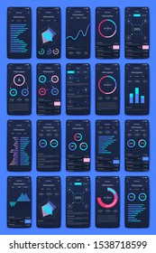 Different UI, UX, GUI screens and flat web icons for mobile apps, responsive website  