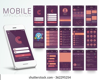 Different UI, UX, GUI screens and flat web icons for mobile apps, responsive website including Login, Create Account, Profile, Post, Inbox, Contact, Friends, Chat, Music, Setting and Calendar Screens.
