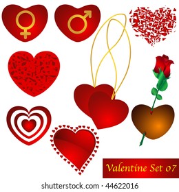 Different valentine vector stuff isolated on white