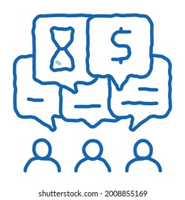 different values of people sketch icon vector. Hand drawn blue doodle line art different values of people sign. isolated symbol illustration