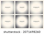 Different Variations Halftone Circle Frame Set Vector Abstract Geometric Patterns Isolated On White Background. Various Half Tone Texture Collection Circles Lines Noise Squares Hexagons Triangles