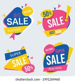 Different vector banner design for mega big sales. Templates with special purchase offers, strokes, and elements.