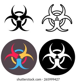Different vector biohazard icons isolated on white background