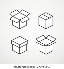 Different vector boxes collection