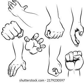 Different Vector Collection Signs Hand Gestures Stock Vector (Royalty ...