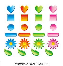 different vector color icons set