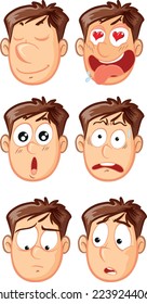 Different vector facial expressions man