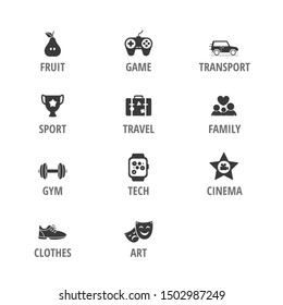 Different vector icons vector set