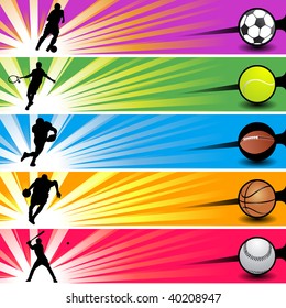 different vector illustration sports