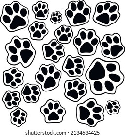 Different vector paws of animals
