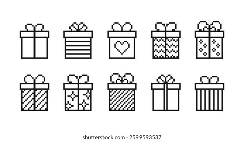 Different vector pixel art elements