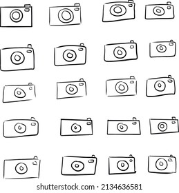 Diferentes cámaras de foto retro vectorial