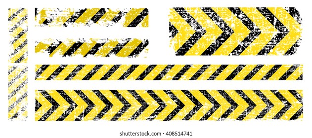 Different Vector Worn Yellow Black Stripe, Warning Of The Dangers Of