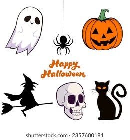 Vectores y elementos diferentes para Halloween