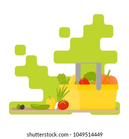 Different vegetables flat icons set. Colorful flat design concepts for web banners, web sites, printed materials, infographics. Vector illustration, vegetables isolated on white background