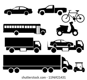Different Vehicles silhouettes