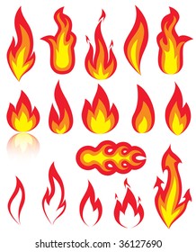 Different versions of a fire, illustration