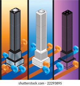 Different versions of vector buildings