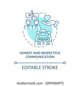 Different viewpoints communication turquoise concept icon. Team communication abstract idea thin line illustration. Isolated outline drawing. Editable stroke. Roboto-Medium, Myriad Pro-Bold fonts used