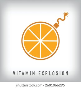 Different vitamin explosion logo design. Simple juice company corporate logo template. Vector
