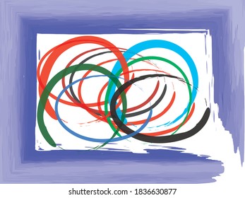 Different watercolor design with coloring background