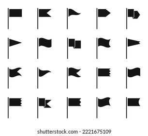 Different waving flag icon set