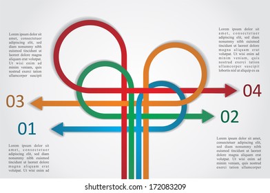 Different way colorful infographics. Vector illustration