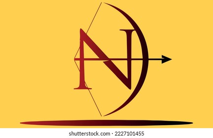 Diferente forma de trabajo de diseño de la letra N.