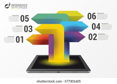 Different Way. Infographics with arrows. Modern template. Vector illustration