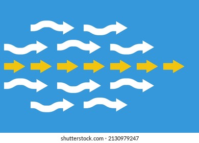different ways and colors, leadership vector concept