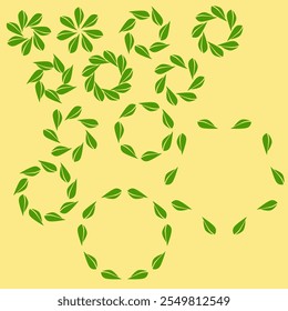 Different ways to dispose abstract leaves in a circle