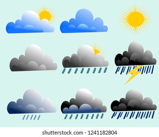 Different weather condition icons